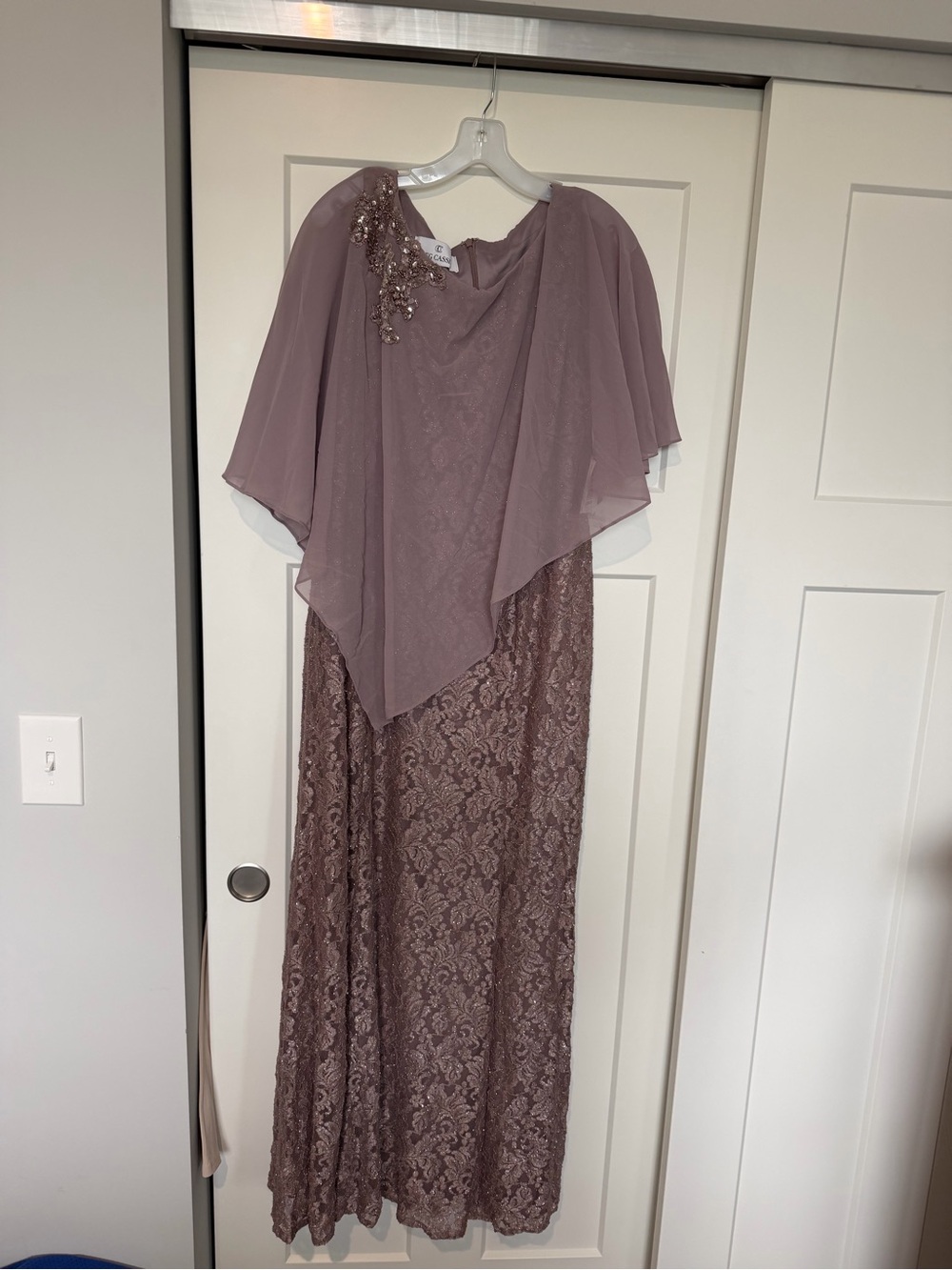 Oleg Cassini Mauve Lace & Chiffon Mother of the Bride Dress